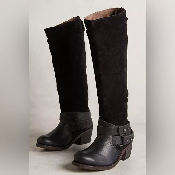 Anthropologie Gee Wawa Nancy suede Moto boots 8 - Picture 1 of 6